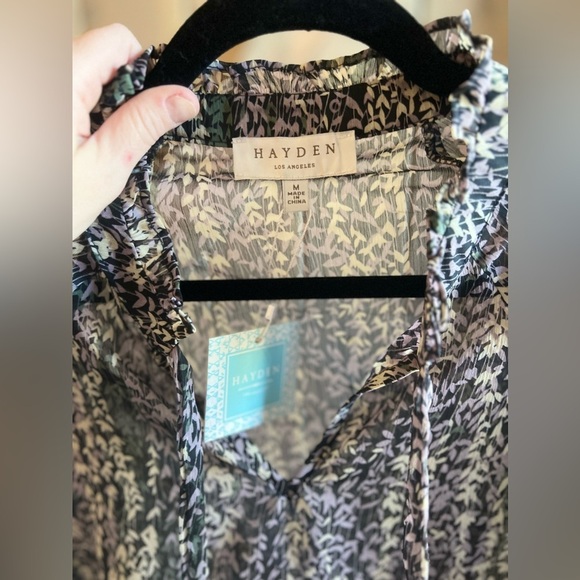 NWT Hayden Tie Neck Peasant Blouse - Picture 2 of 7